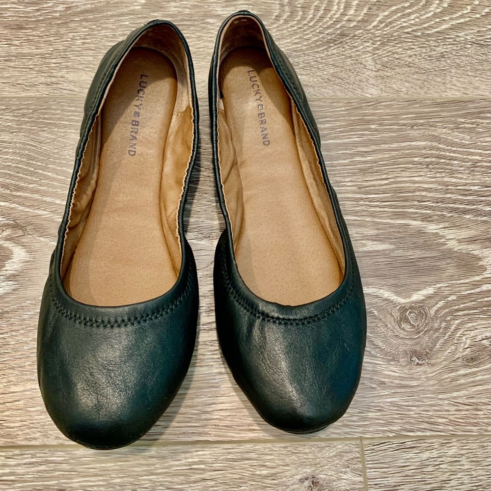 Lucky Brand Emmie Black Ballet Flats Size 10